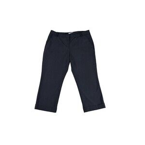 New York & Company Women’s 12 Off Black Capri Pants Stretch Cuffed Work Casual